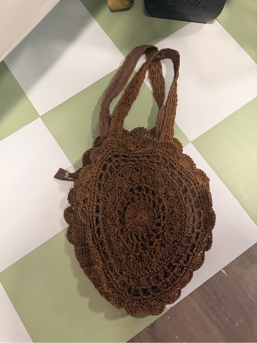Handcrafted Brown Crochet Tote Bag - Boho Shoulder Bag - Picture 2 of 6